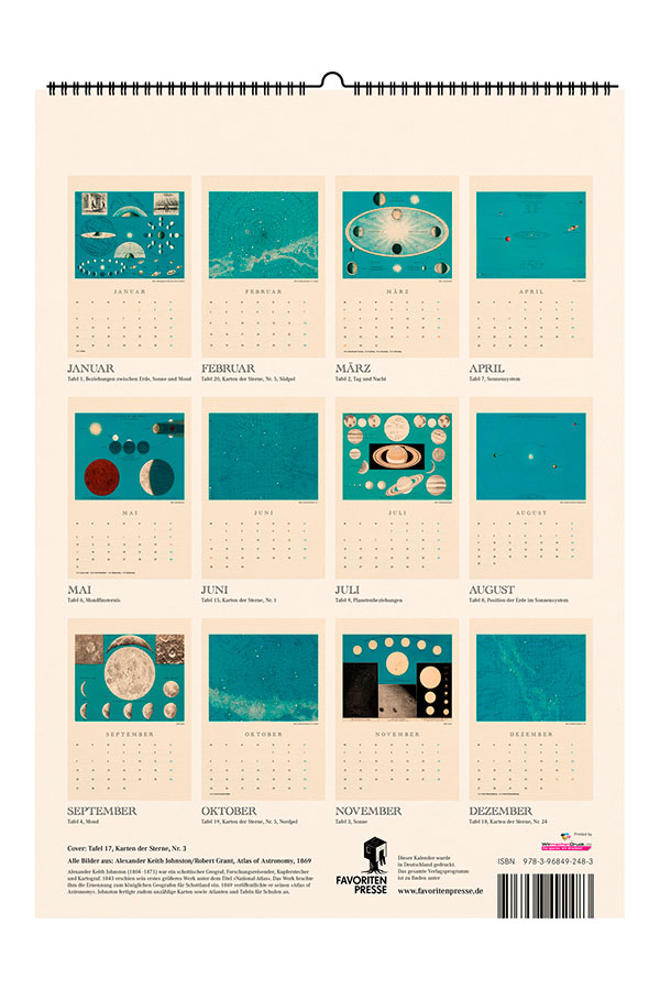 Kalender 2027: Astronomische Karten - Layout