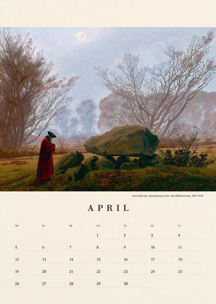 Kalender 2027: Caspar David Friedrich - Layout