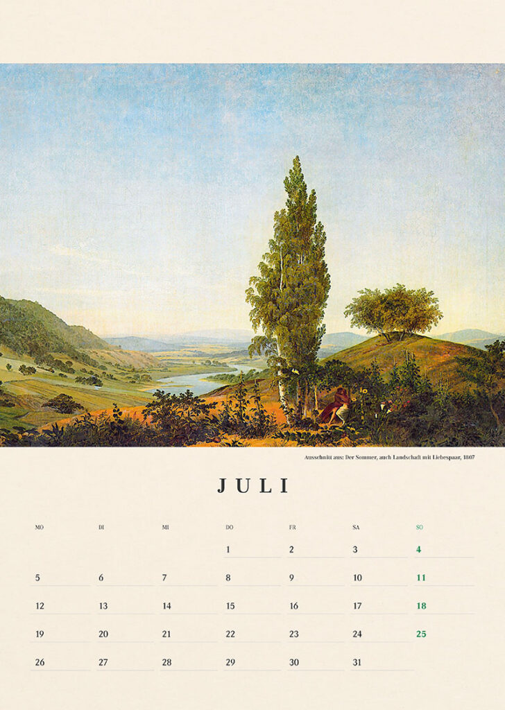 Kalender 2027: Caspar David Friedrich - Layout