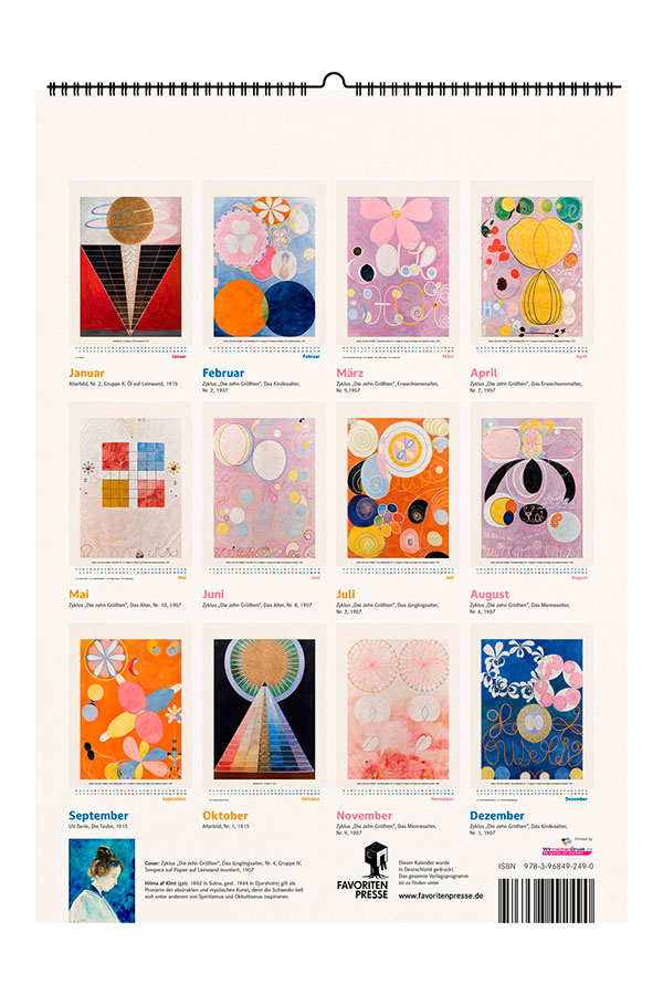 Kalender 2027: Hilma af Klint - Layout