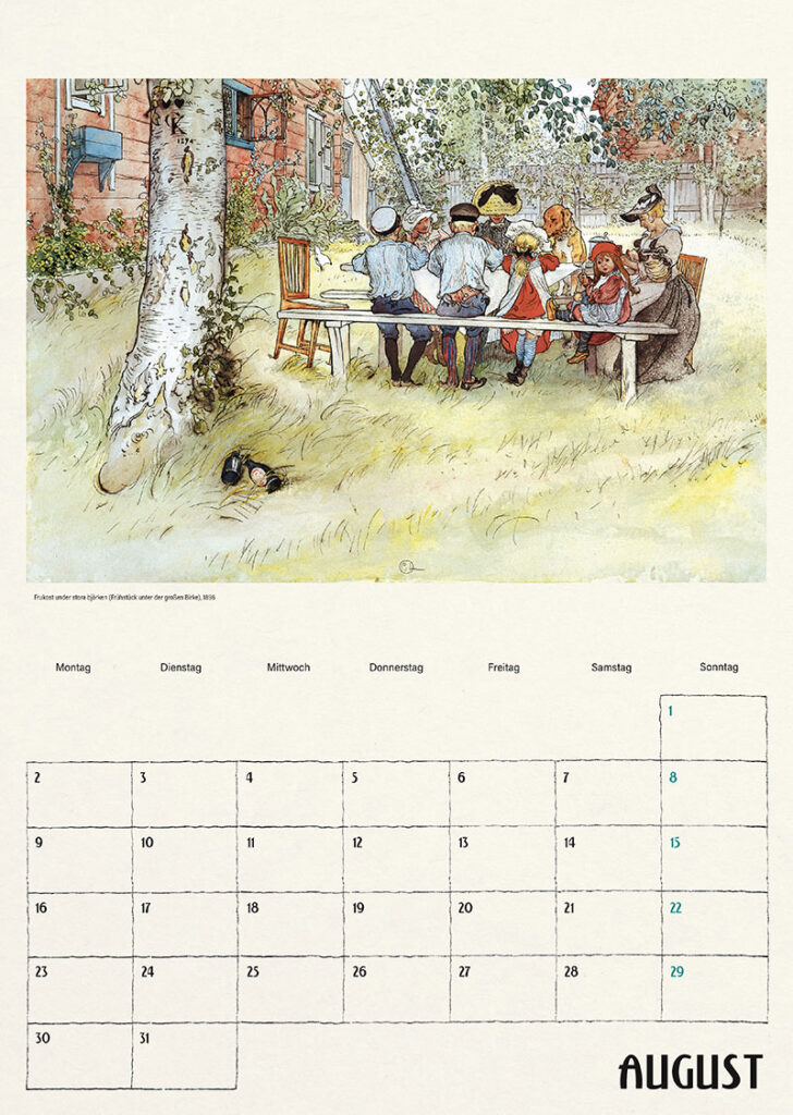 Kalender 2027: Carl Larsson - Layout